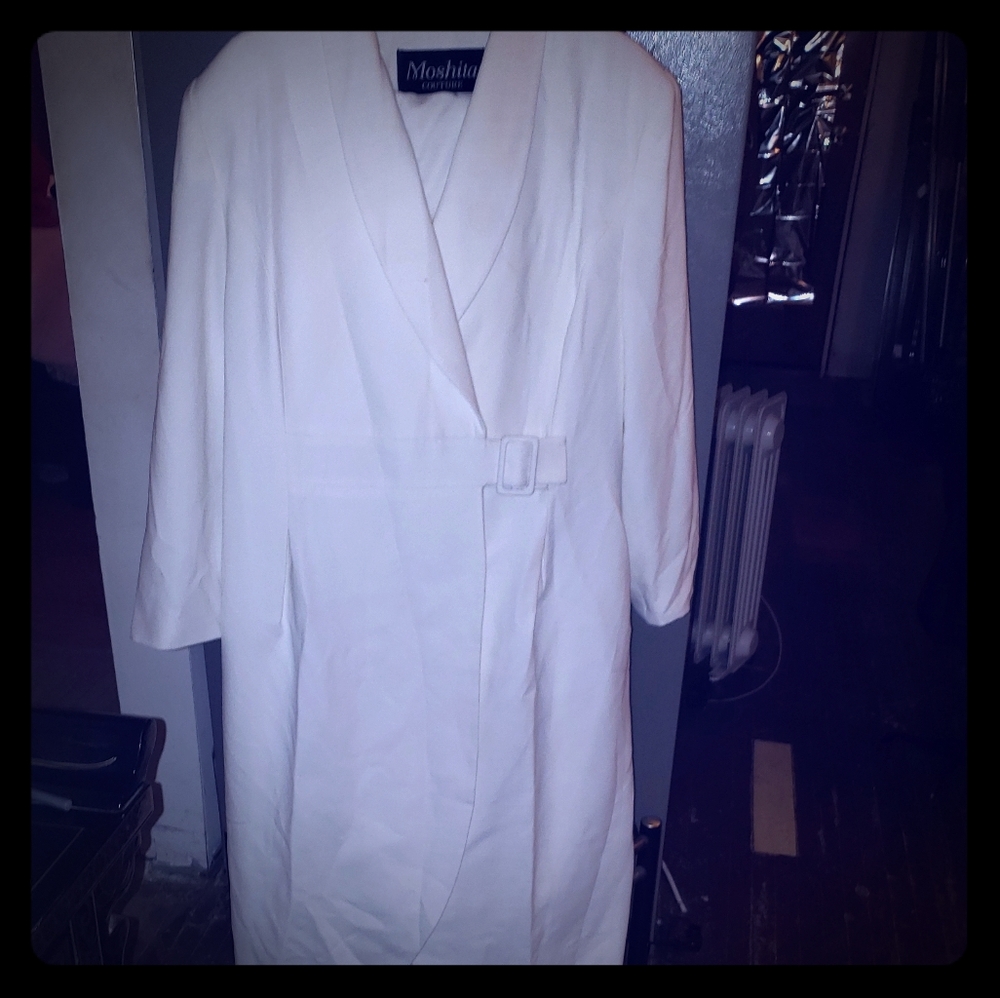 White coat with skirt